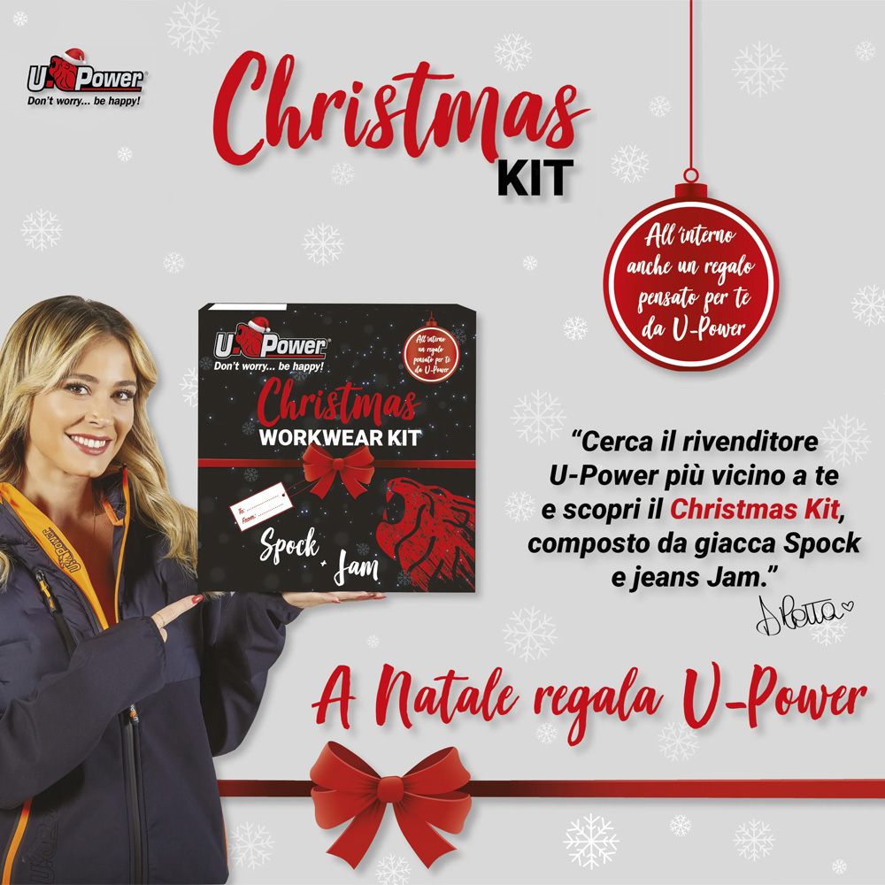 Xmas Kit Black Carbon Tg.L U-POWER - Giacca, Pantalone, Scaldacolllo e Guanti