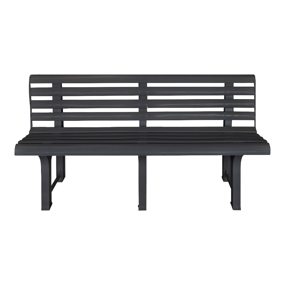 Panchina 3 posti in plastica isotta antracite ferliving - 148x53x75h cm.