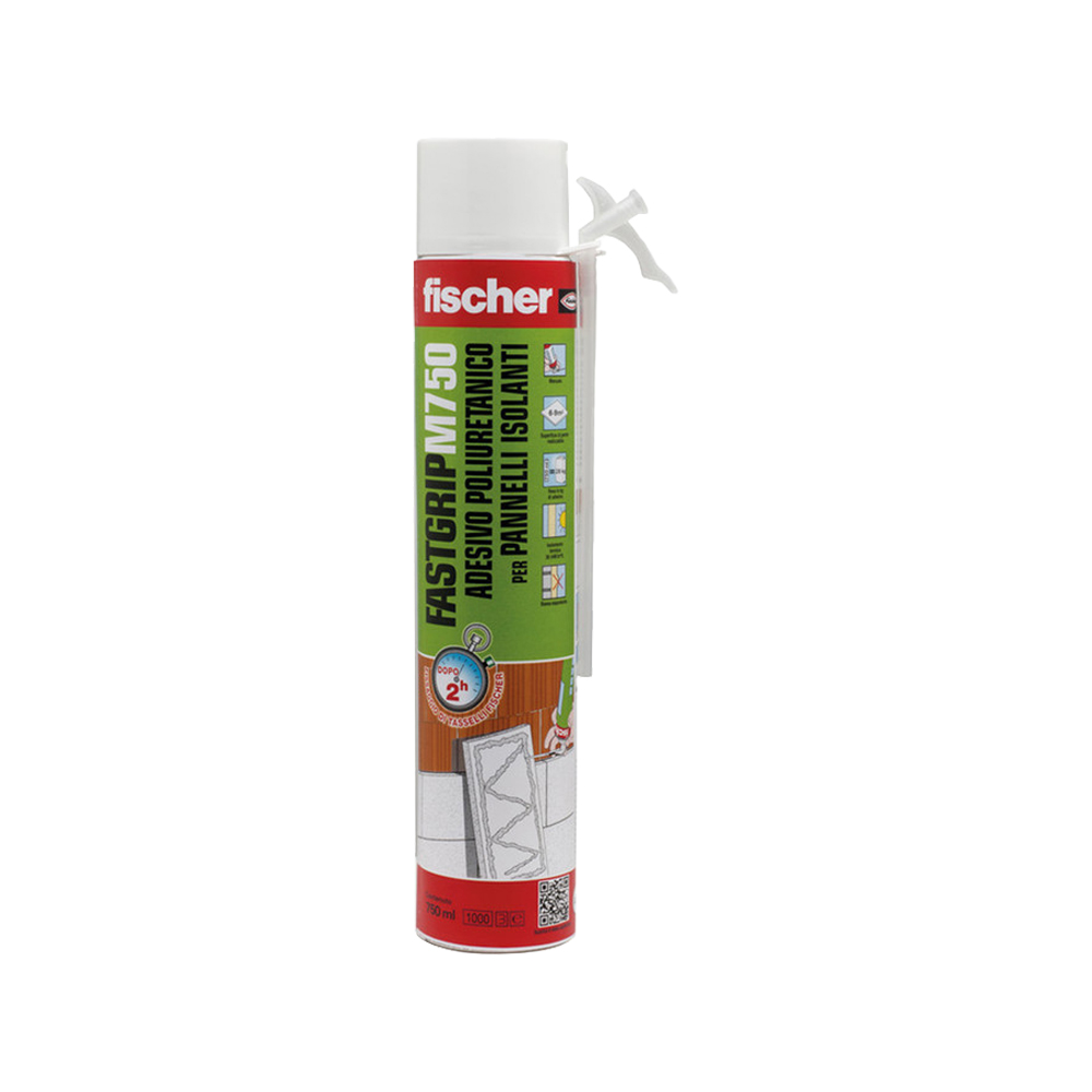 Schiuma poliuretanica fastgrip m750 fischer 750 ml - per pannelli isolanti.