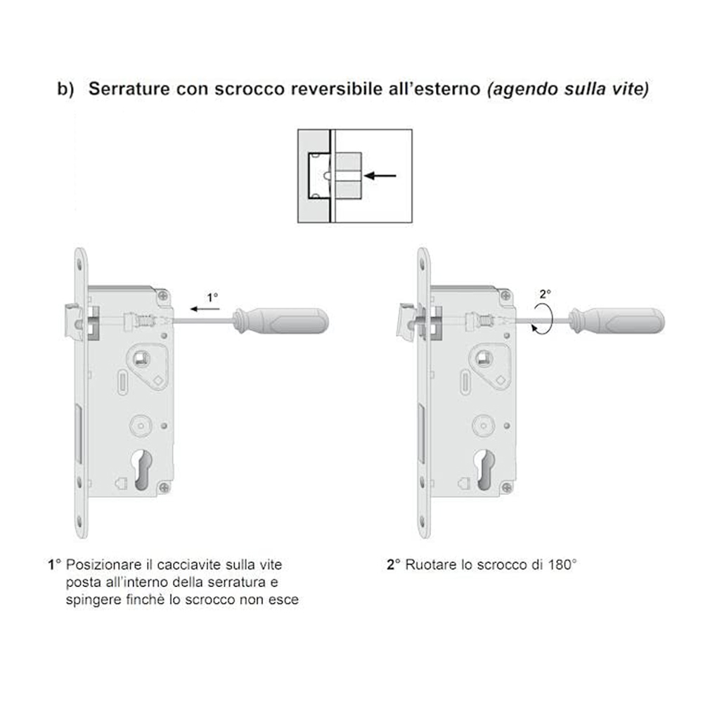 Serratura Patent Grande Cromato AGB - Foro 50 mm e Quadro 8 mm