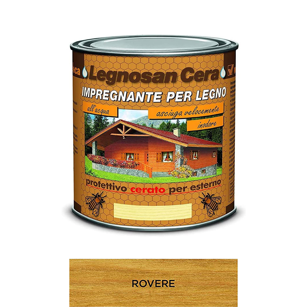 Impregnante all'acqua legnosan cera 750 ml veleca - rovere.