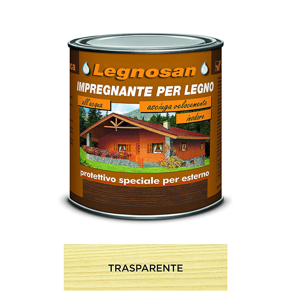 Impregnante all'Acqua per Legno Esterno Legnosan 750 ml VELECA - Trasparente