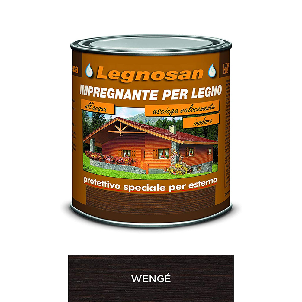 Impregnante all'Acqua per Legno Esterno Legnosan 750 ml VELECA - Wenge