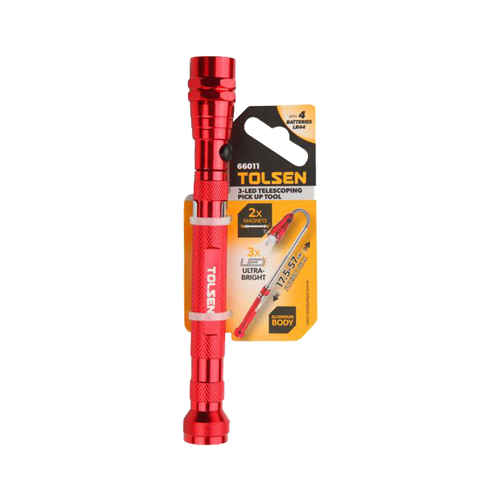 Torcia led magnetica con collo flessibile 17.5 - 57 cm tolsen.