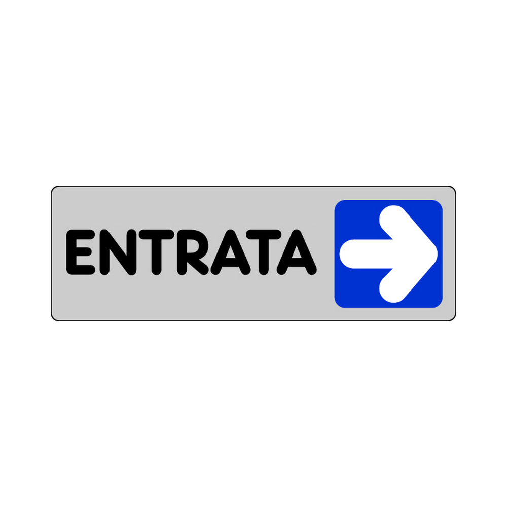 Cartello in Carta Autoadesiva 15x5 cm - ENTRATA A DESTRA