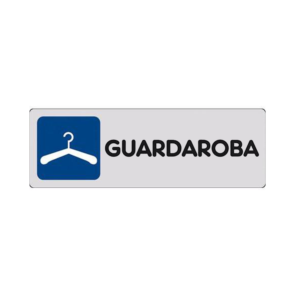 Cartello in carta autoadesiva 15x5 cm - guardaroba.