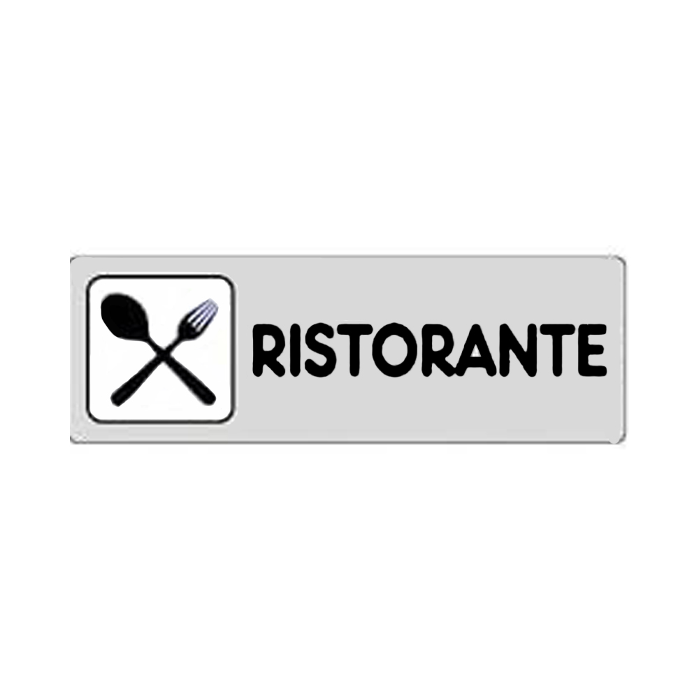 Cartello in carta autoadesiva 15x5 cm - ristorante.
