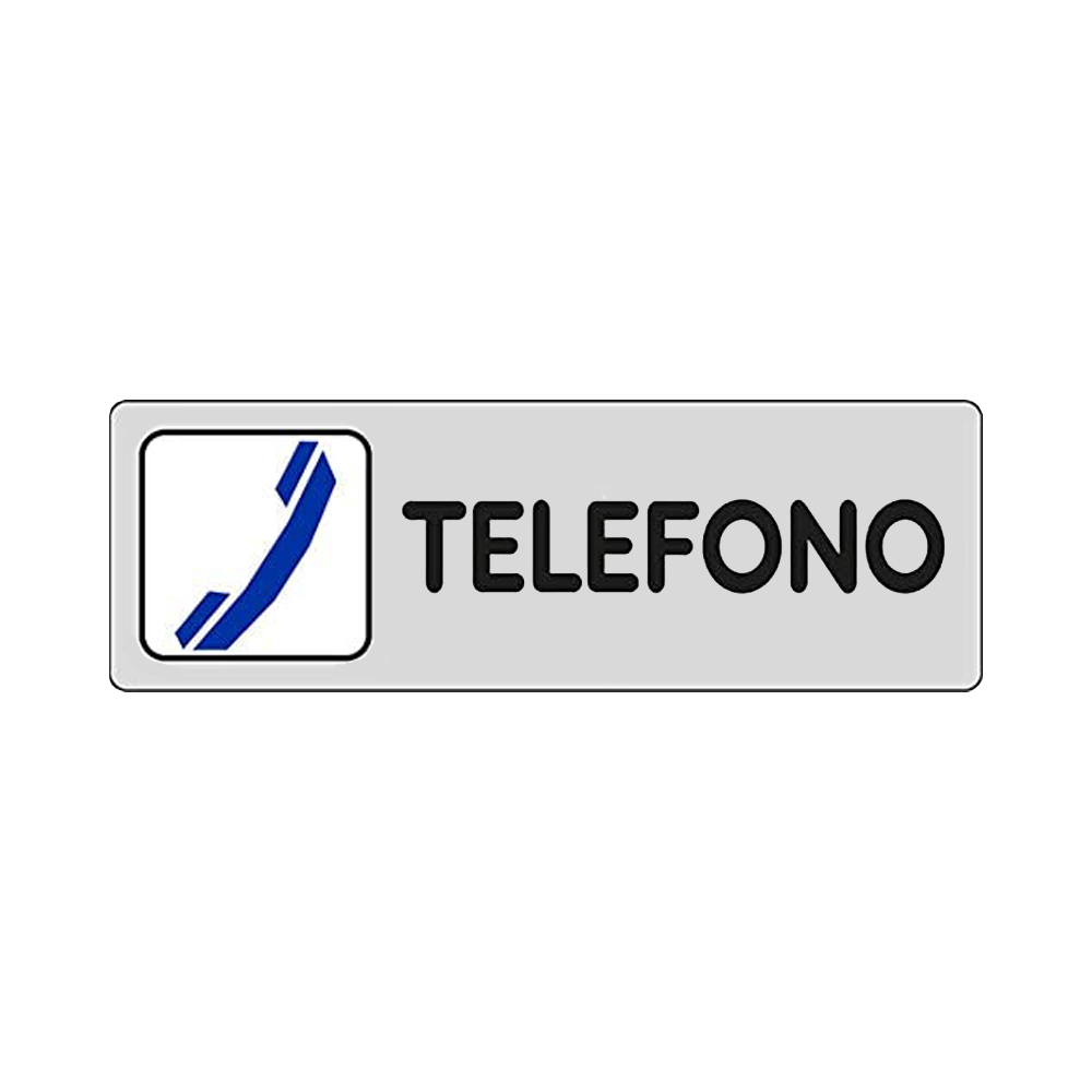 Cartello in carta autoadesiva 15x5 cm - telefono.