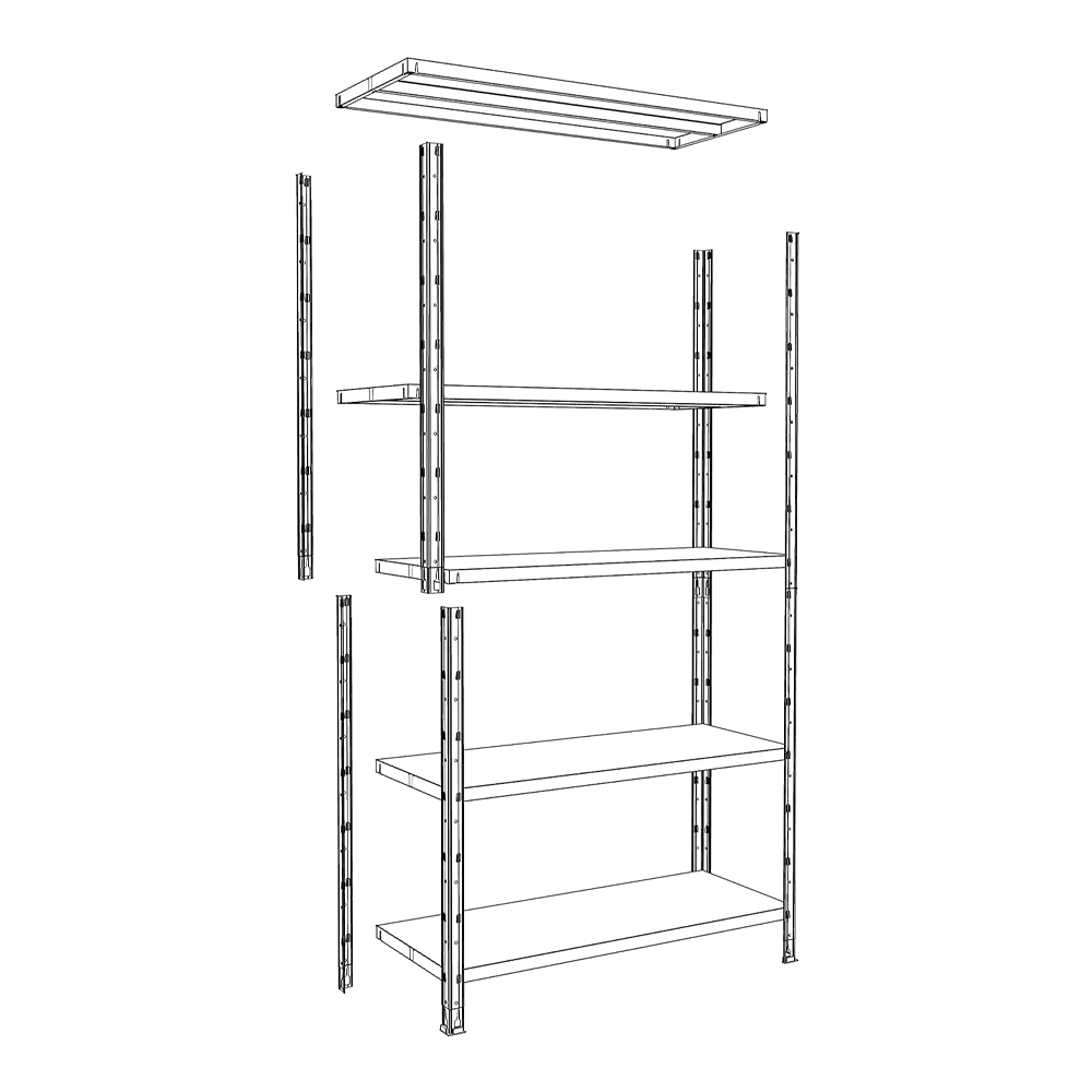 Scaffalatura in Acciaio 5 Ripiani 100x40x188h cm