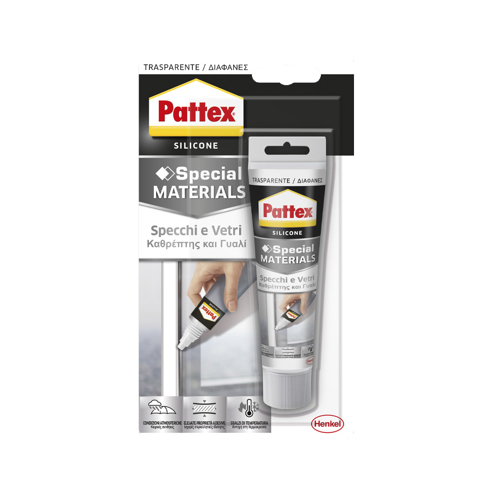 Silicone neutro per specchi e vetri trasparente pattex 50 ml.
