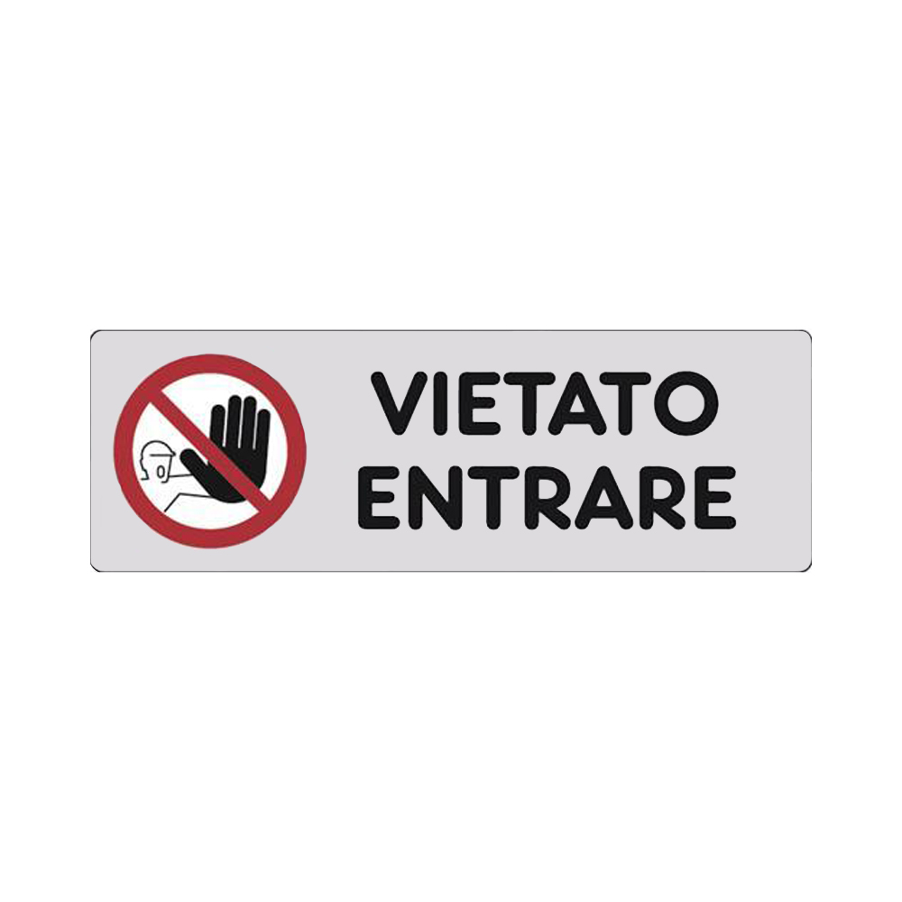 Cartello in carta autoadesiva 15x5 cm - vietato entrare.