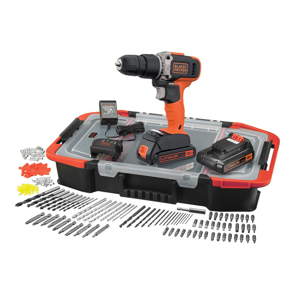 Trapano a Percussione 18V con 2 Batterie Litio 1.5Ah - Organizer 160 Accessori