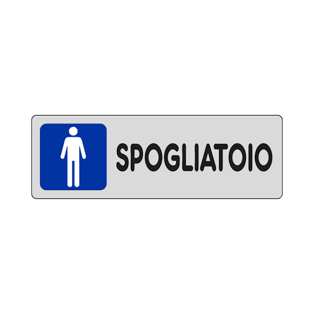 Cartello in Carta Autoadesiva 15x5 cm - SPOGLIATOIO PER UOMINI