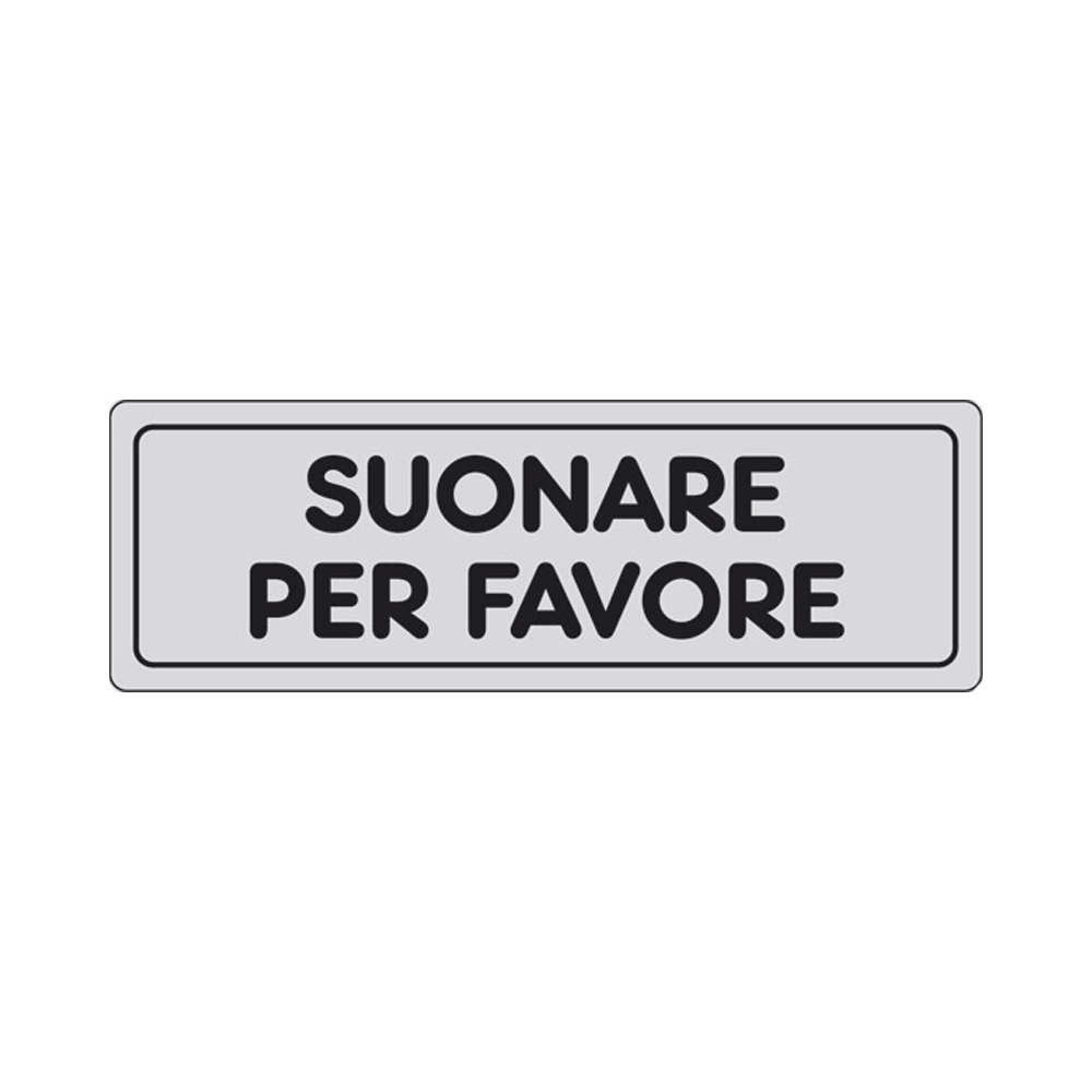 Cartello in Carta Autoadesiva 15x5 cm - SUONARE PER FAVORE