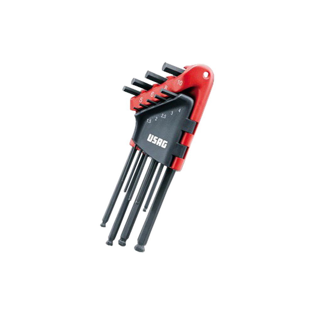 Set 9 Chiavini Esagonali con Testa Sferica USAG - 1.5 2 2.5 3 4 5 6 8 10 mm