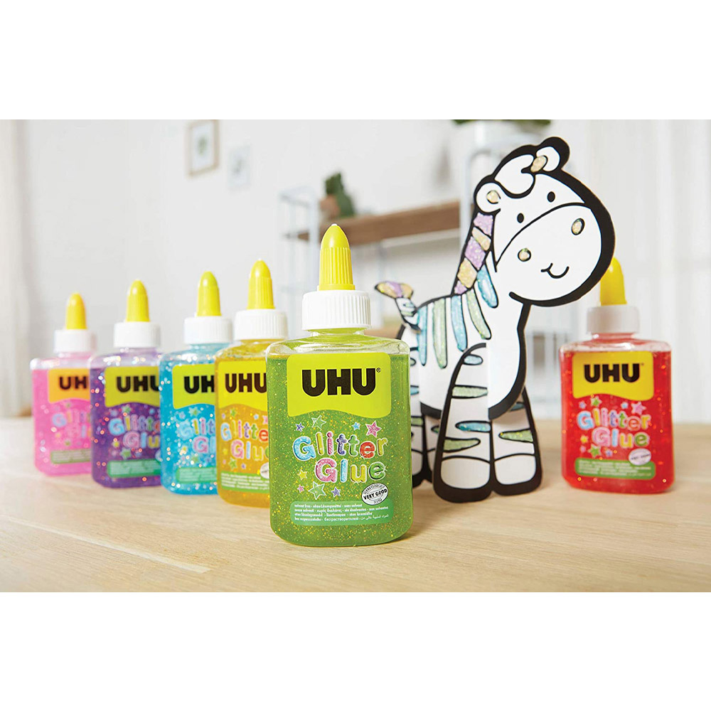 Colla Rossa per Decorazioni Glitter Glue UHU 88,5 ml