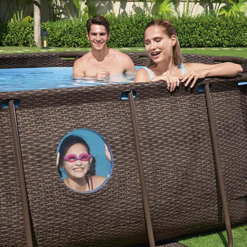 Piscina Ovale Power Steel Swim Vista 427x250x100h cm BESTWAY - Effetto Vimini