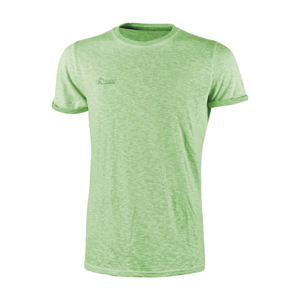 T-shirt cotone fiammato enjoy fluo green u-power - taglia xl.