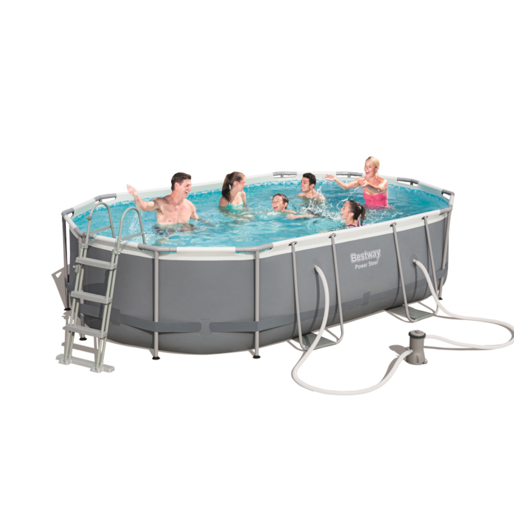 Piscina fuori terra ovale bestway 56448 power steel frame - cm.488x305x107h.