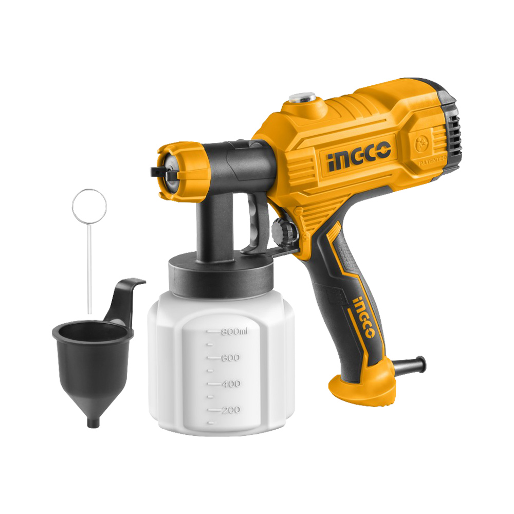 Aerografo elettrico 450w industrial ingco - misurino e ago per ugelli.