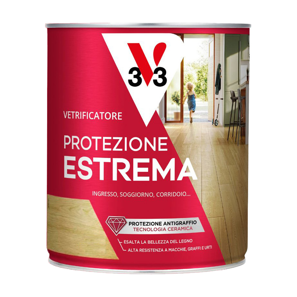 Vetrificatore per parquet protezione estrema 750 ml v33 - aspetto brillante.