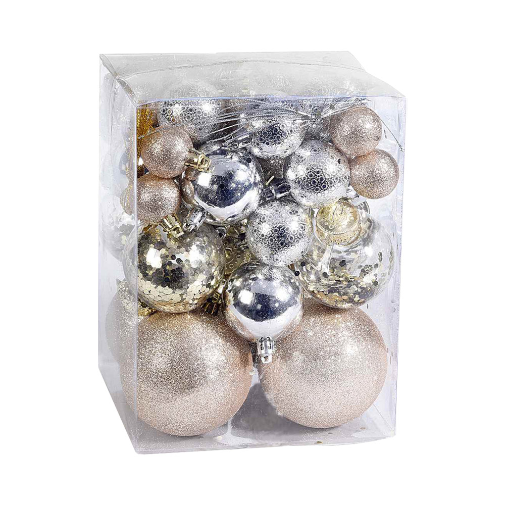 Set palline per alberi ed addobbi natalizi 50 pz fercolor - 5 misure assortite.