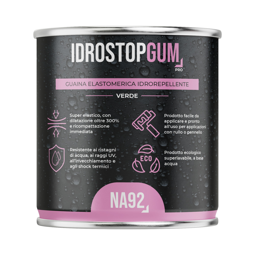 Guaina Gomma Elastomerica Idrorepellente IDROSTOPGUM NA92 LT.1 Verde