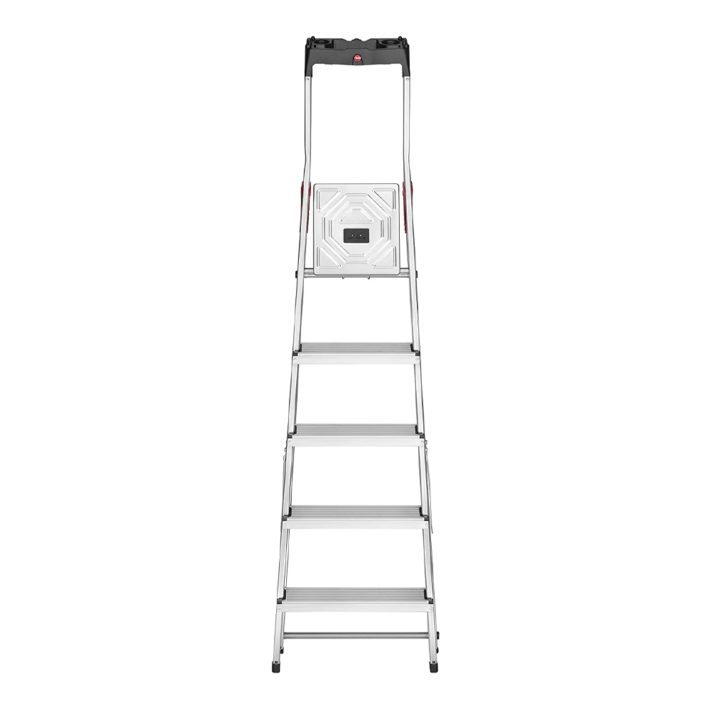 Scaletto Alluminio a Forbice 5 Gradini L60 HAILO - Altezza 168 cm
