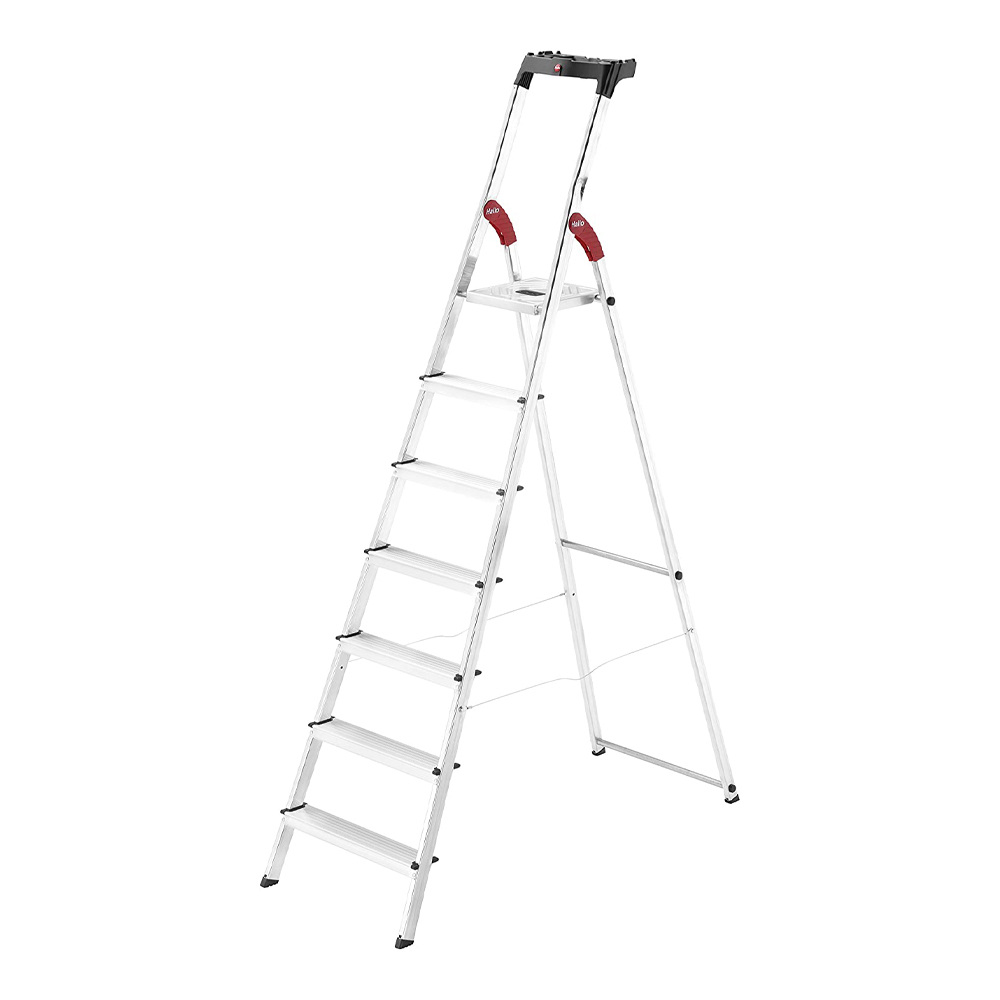 Scaletto Alluminio a Forbice 7 Gradini L60 HAILO - Altezza 212 cm