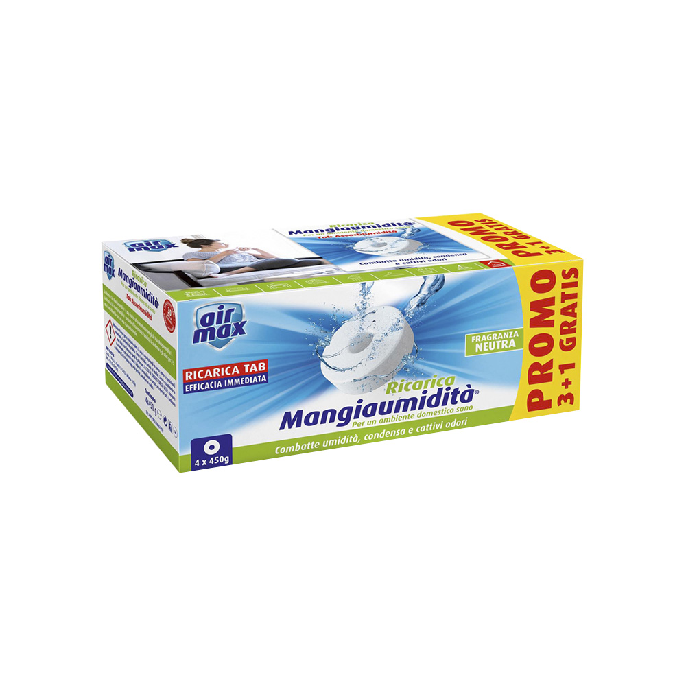Ricarica tab assorbi umidit� fragranza neutra air max 4x450 gr.
