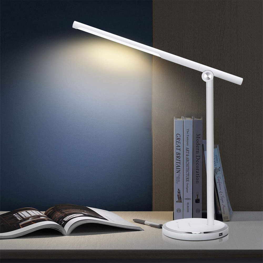 Lampada LED da Scrivania 8W 3000/6000K Bianco AIGOSTAR - Uscita USB