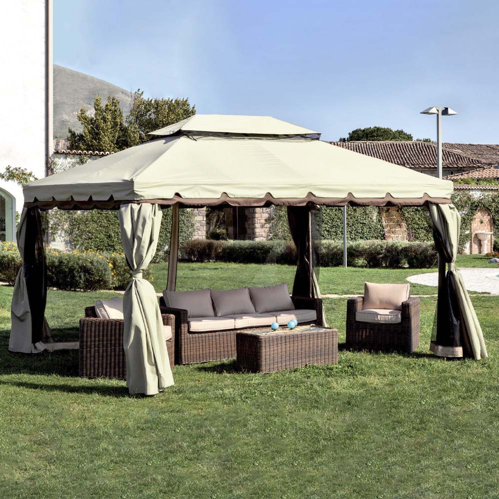 Gazebo in Alluminio Adventure 300x400 cm FERLIVING con Teli Zanzariera