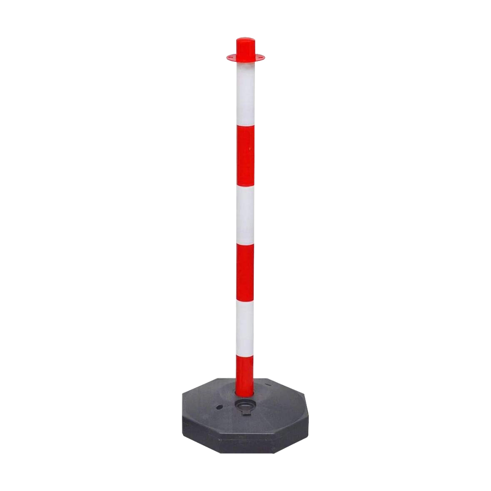 Colonnina in plastica per catena segnaletica ferwork 90 cm - rosso e bianco.