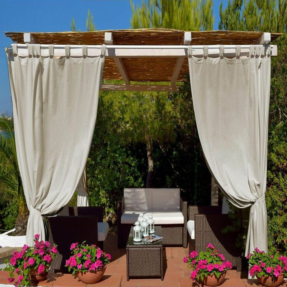 Tende a bretelle in cotone per gazebi - colore corda - ferliving 140x270h cm.