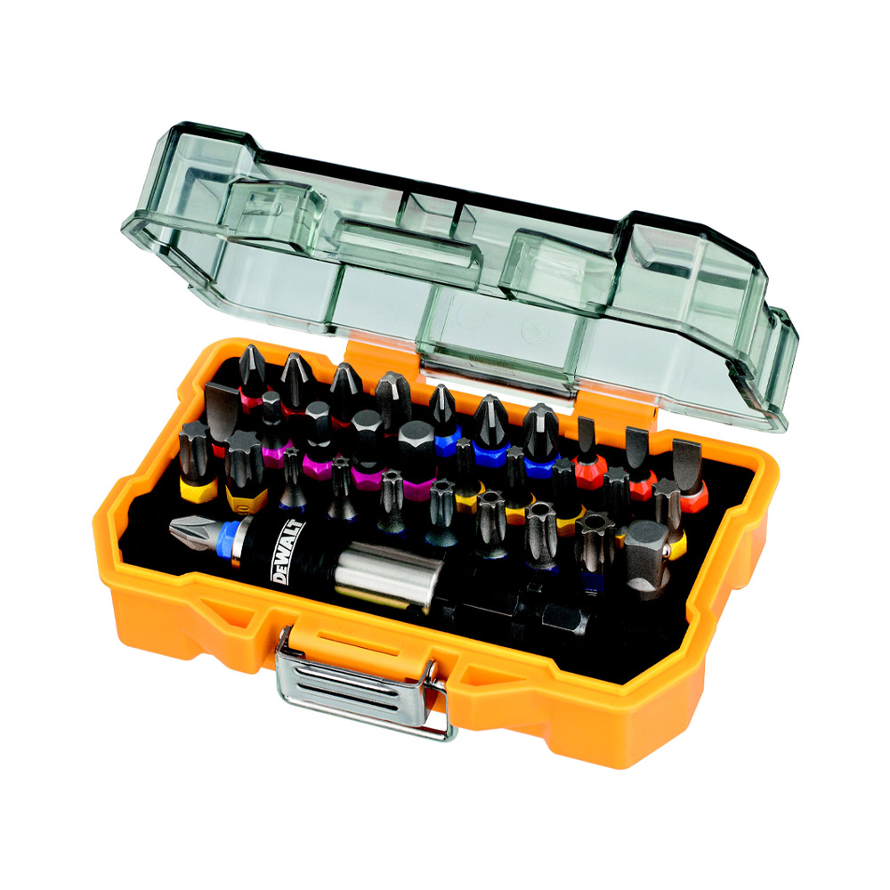 Set avvitatura dewalt 32 pz - 30 inserti assortiti, portainserti, raccordo.