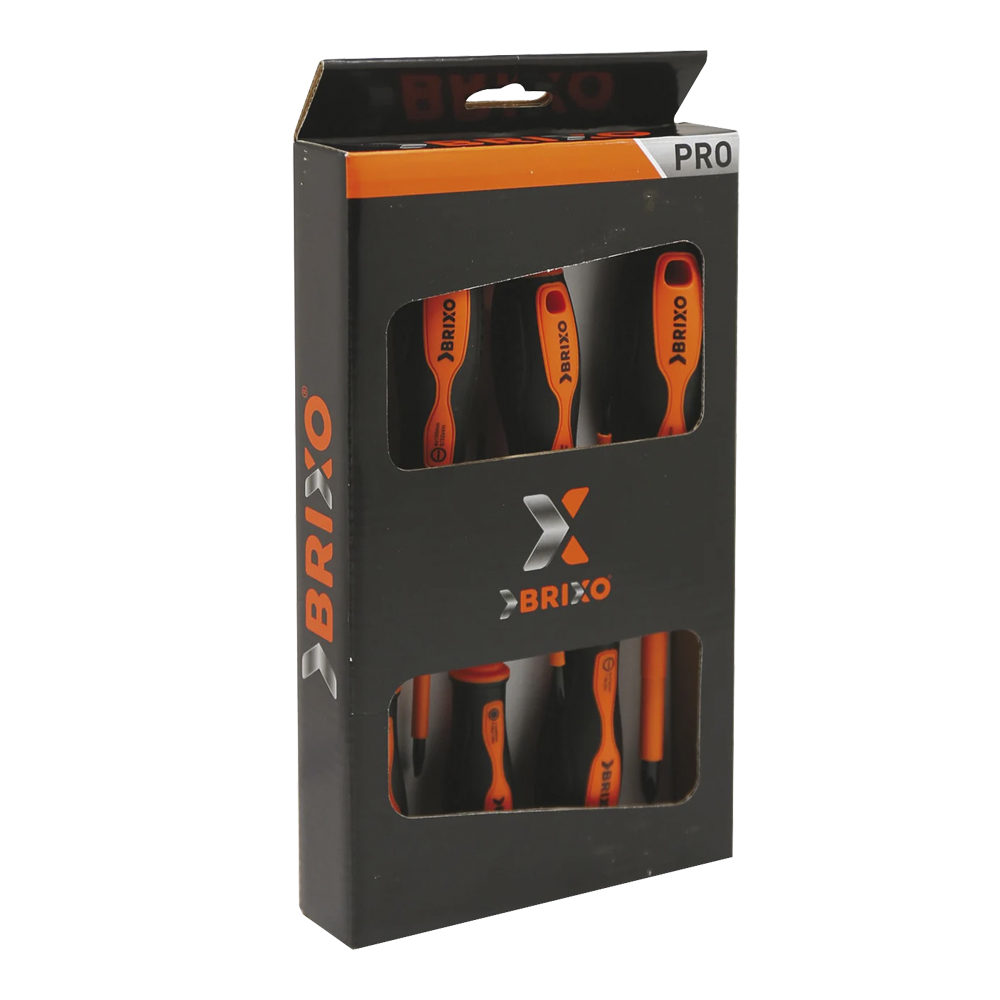 Set 6 Cacciaviti Job BRIXO - 2 Torx, 2 a Taglio Isolanti, 2 Phillips Isolanti