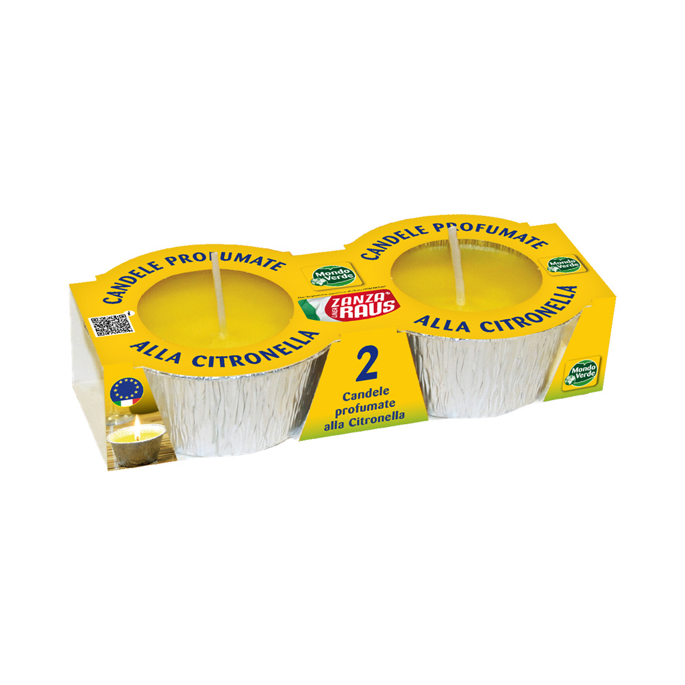 Fiaccola profumata alla citronella zanza raus in stagnola 8 cm - 2 pezzi.