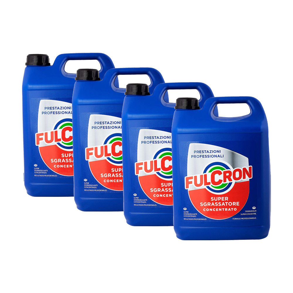 X4 super sgrassatore detergente professionale concentrato fulcron 5 lt - 4 pz.