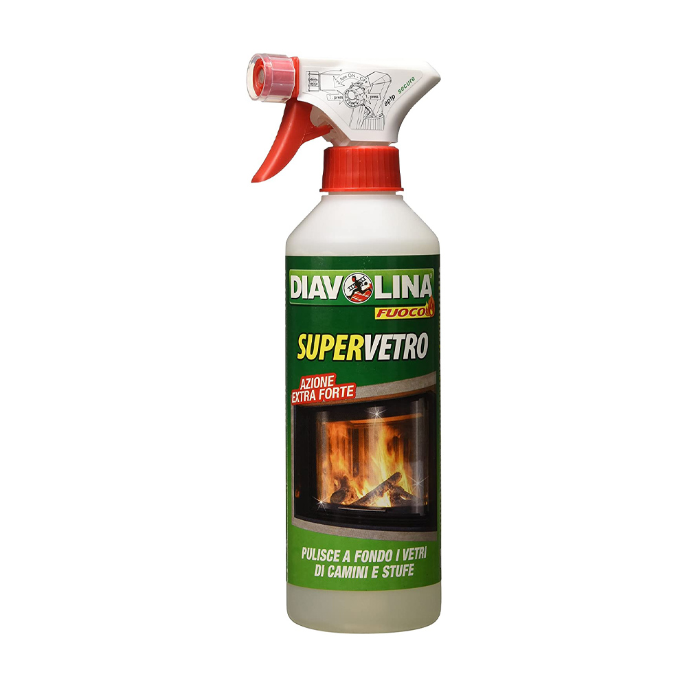 Rimuovi Fuliggine Supervetro 500 ml DIAVOLINA - per Vetri di Camini e Stufe