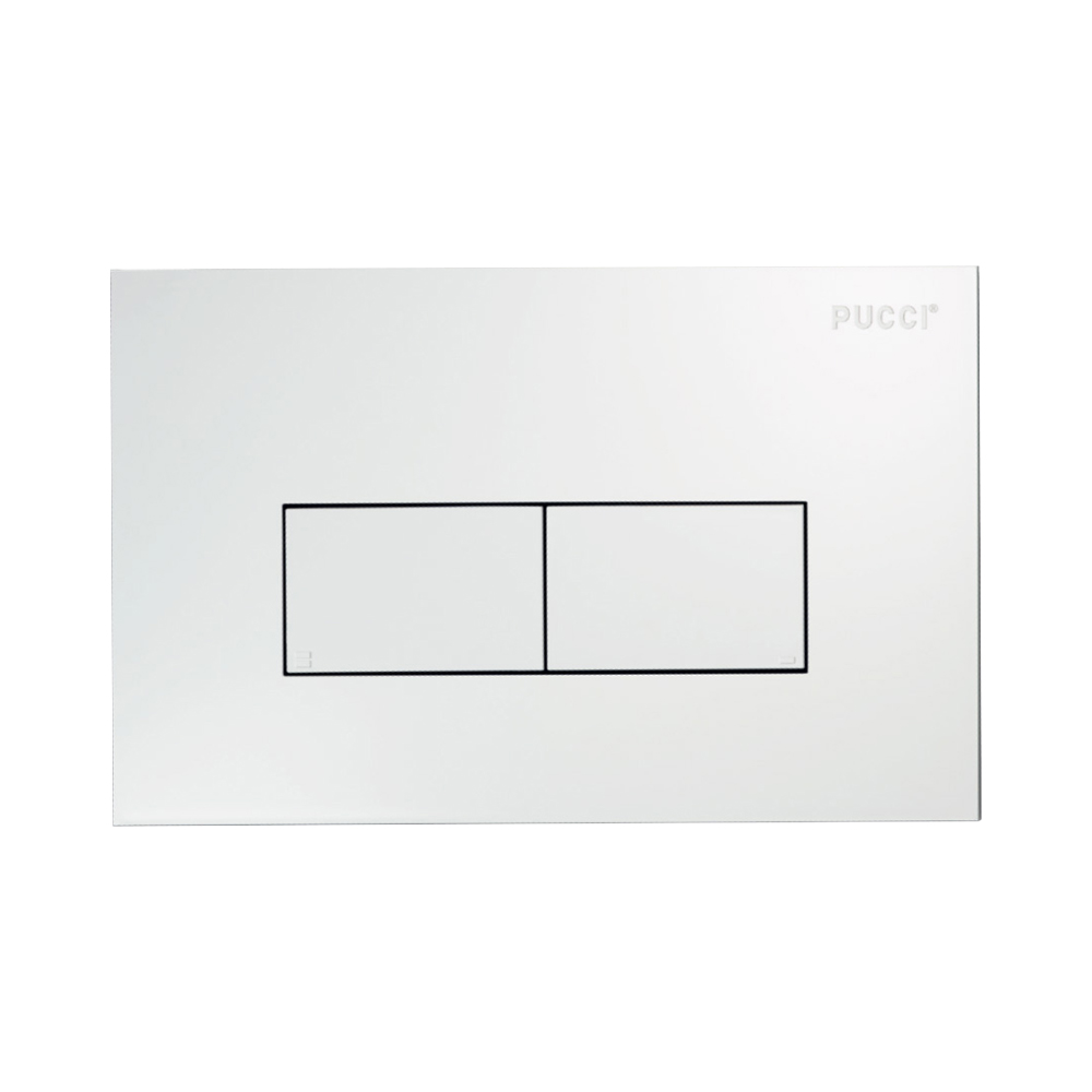 Placca per cassette di scarico eco 2 pulsanti 33x18 cm pucci - bianco.