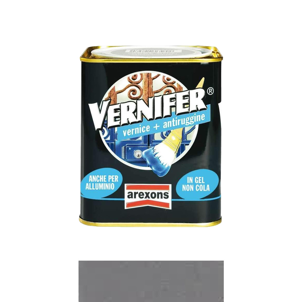 Smalto antiruggine vernifer in gel 750 ml arexons - grigio peltro metallizzato.
