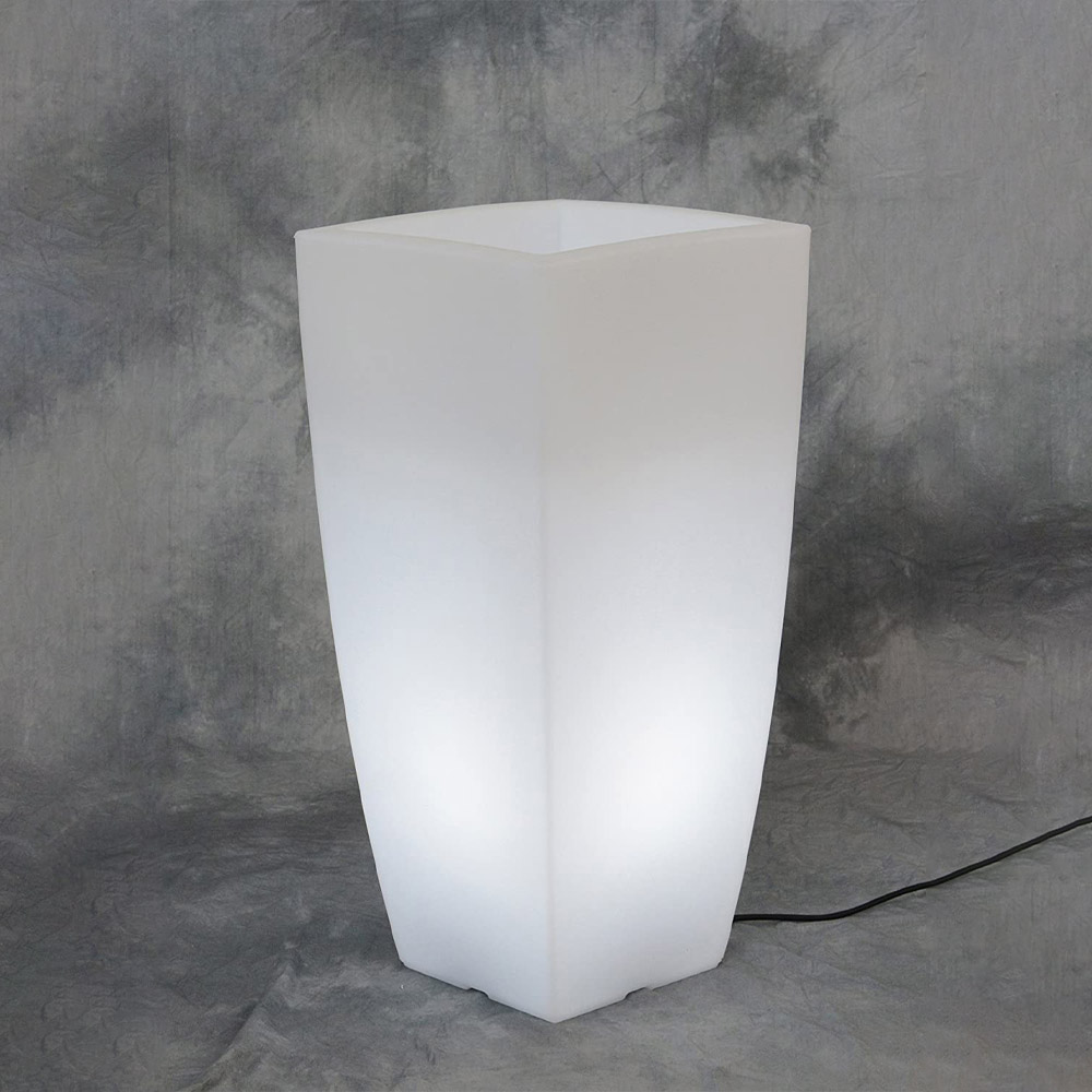 Vaso Quadro Stilo Light 33x33x70h cm FERLIVING - Bianco