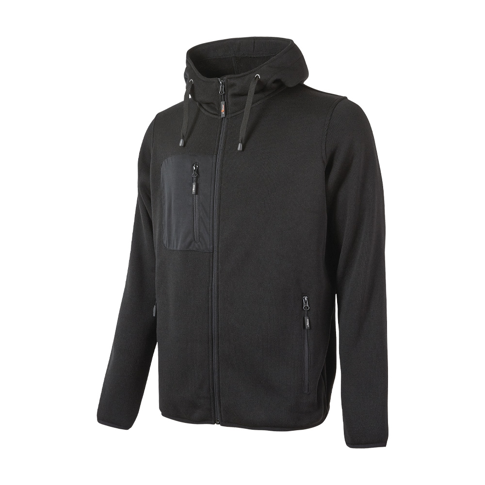 Felpa Full Zip con Cappuccio Enjoy Rainbow Black Carbon U-POWER - Taglia M