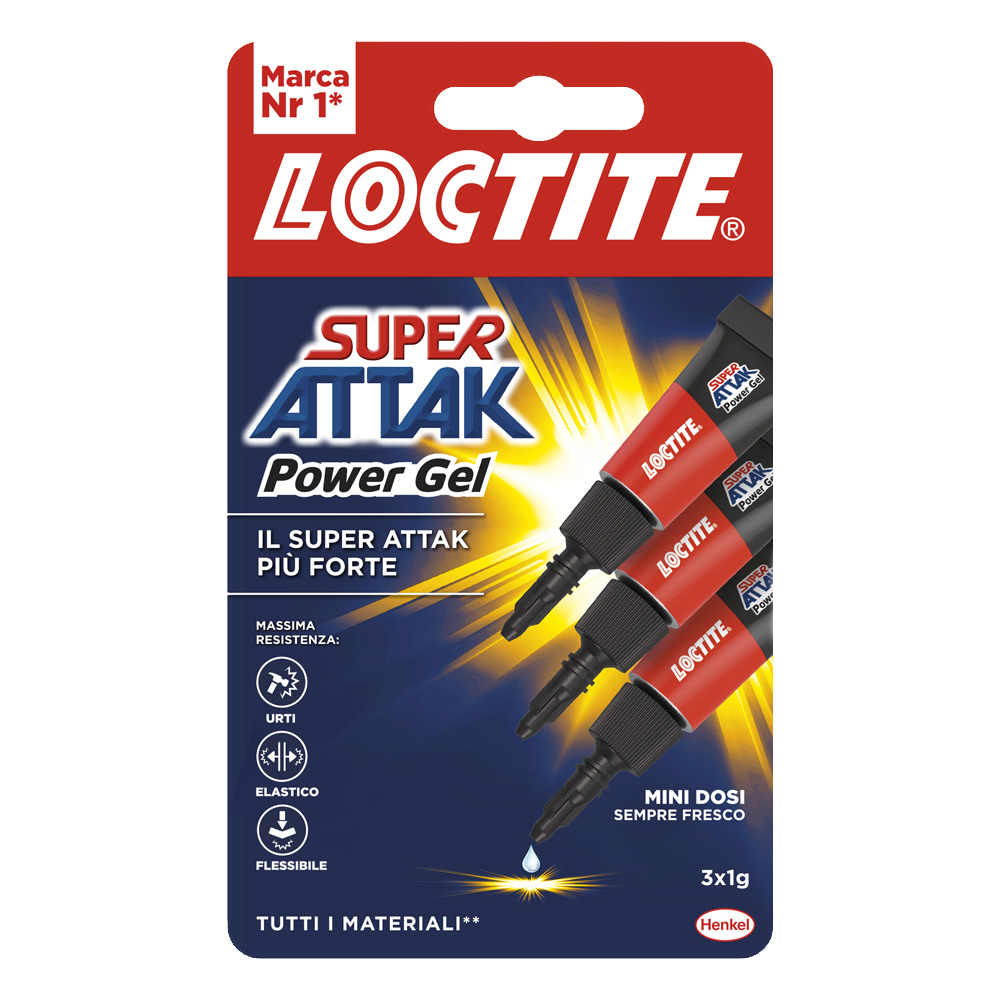 Adesivo universale istantaneo gel power flex mini trio loctite 3x1 g.