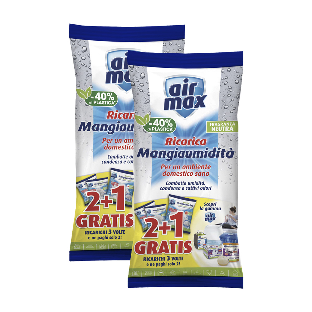 Ricarica sali assorbiumidit� neutra 2x1350 gr air max - circa 6 ricariche.