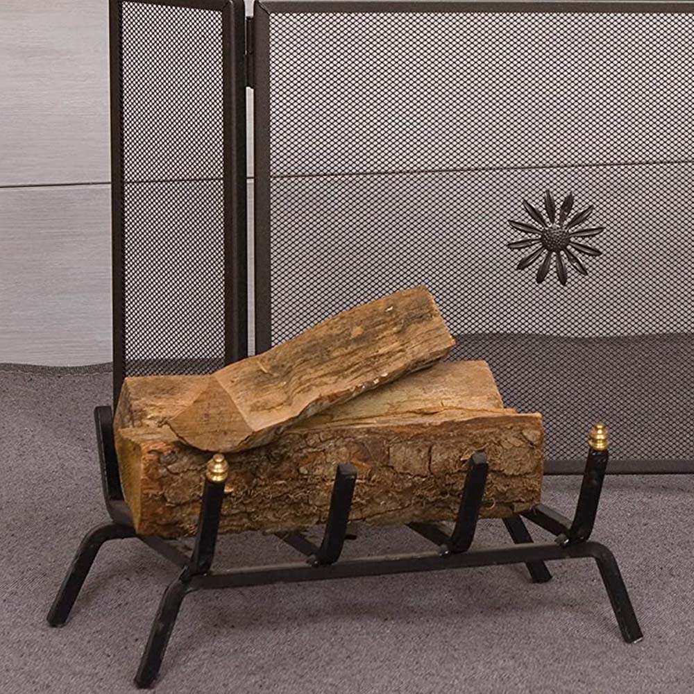 Brucialegna per Camino in Acciaio 40x35 cm FERLIVING  - Sezione 18x18 mm