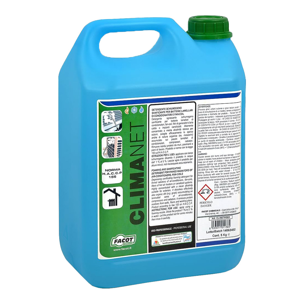 Detergente schiumogeno igienizzante climanet 5 kg facot - azione batteriostatica.