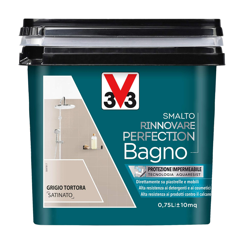 Smalto all'acqua rinnovare perfection bagno 750 ml v33 - grigio tortora.