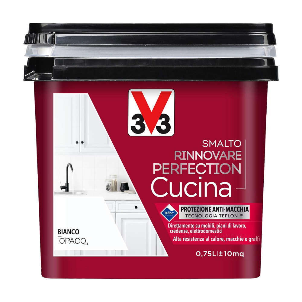 Smalto all'acqua rinnovare perfection cucina 750 ml v33 - bianco opaco.