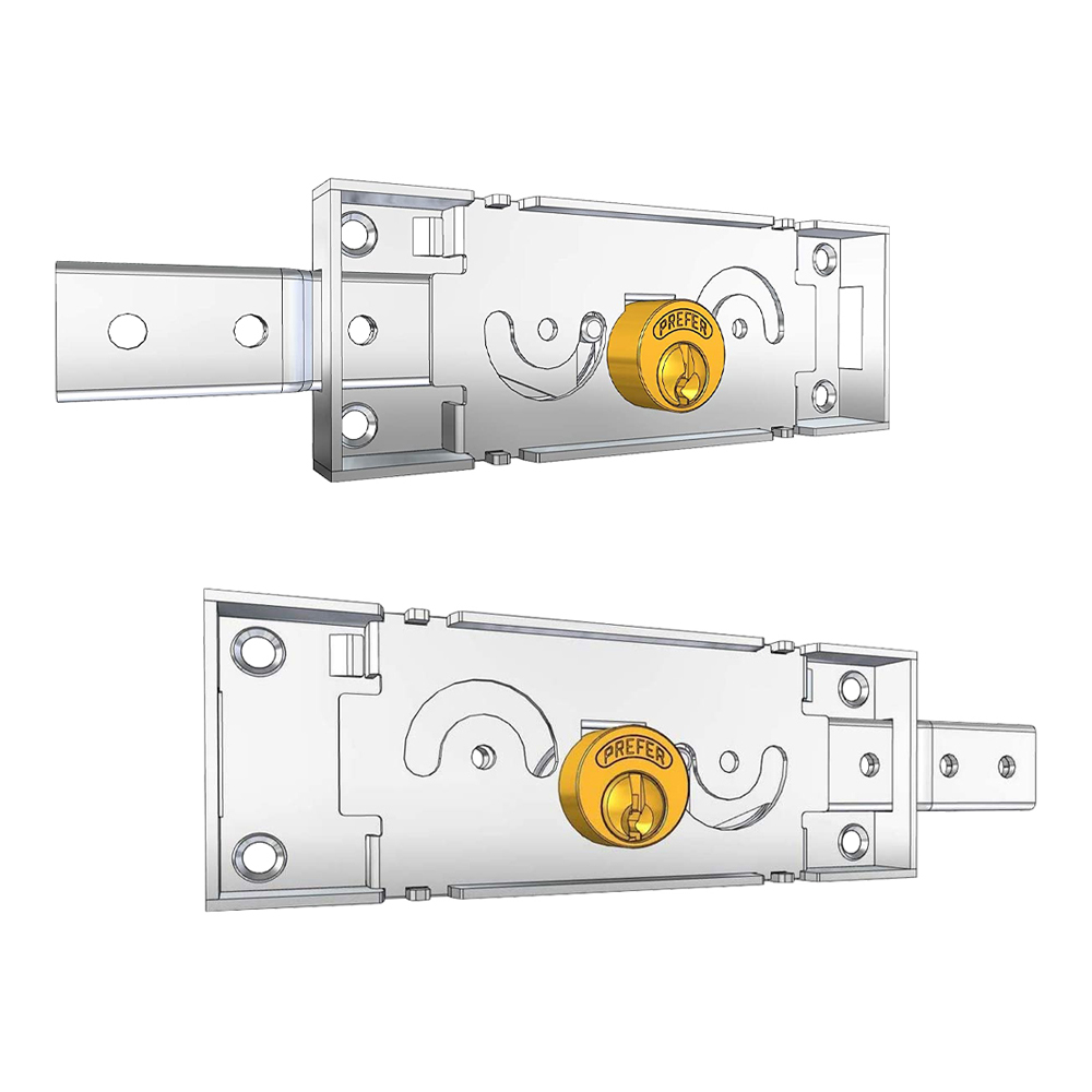 Coppia di Serrature Laterali Dx e Sx per Serrande PREFER - 3 Chiavi Unificate